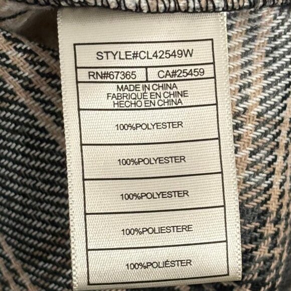 BB Dakota Black Tan Ivory Plaid Shaket Jacket Woman's Size Large - Picture 9 of 13